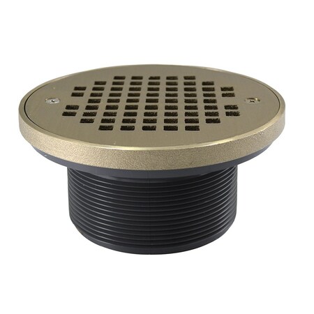 Jones Stephens 4in. IPS PVC Spud with 6in. Nickel Bronze Strainer with Ring D56409